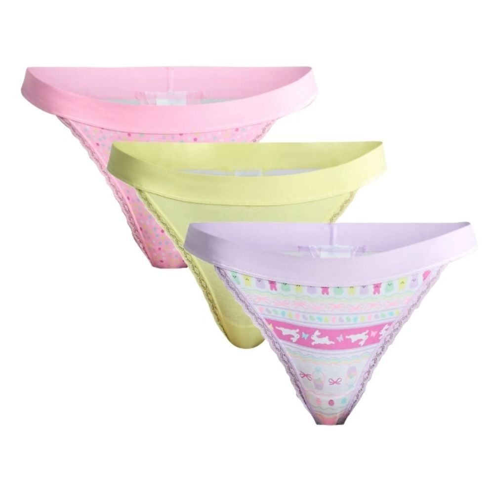 Easter Women's Thong Panties with Lace Trim from Way to Celebrate, Size S(4-6)
